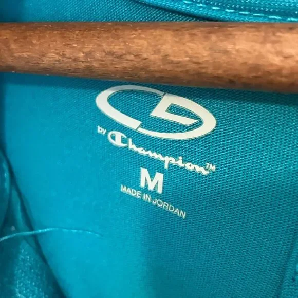 Champion zip up jacket, pockets, excellent condition, teal color, size medium - Picture 4 of 5
